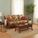 Kona Rattan and Wicker Sofa in Fruitwood Finish by Stanley Chair