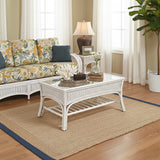 Kona Rattan and Wicker Coffee Table in Whitewash Finish by Stanley Chair