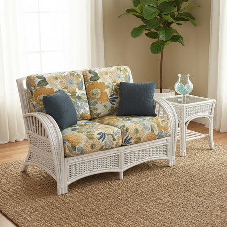 Kona Rattan and Wicker 4 Pc Living Room Set in Whitewash Finish by Stanley Chair
