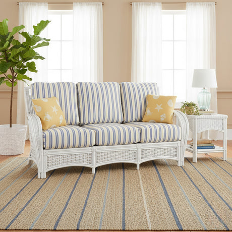 Kona Rattan and Wicker Sofa in Whitewash Finish by Stanley Chair