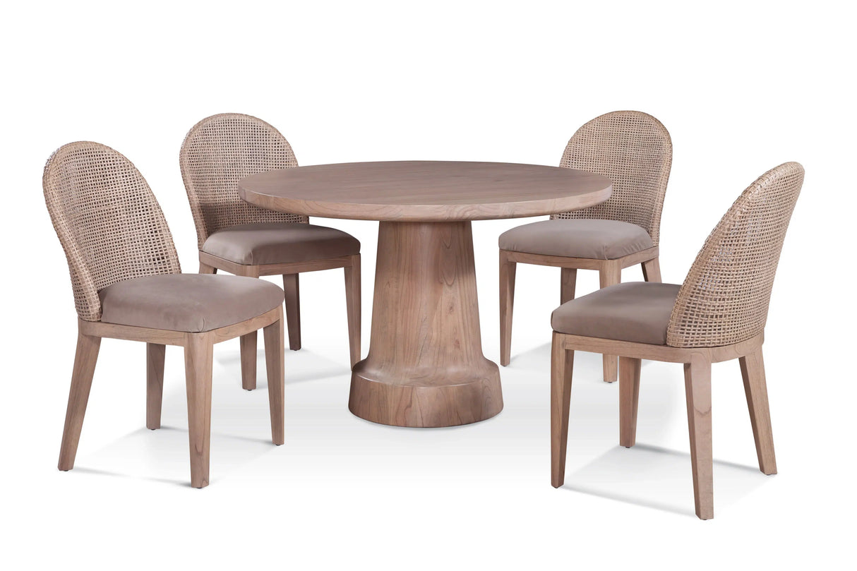 Lempa 5 Pc Mindi Wood and Rattan Dining Set by Braxton Culler