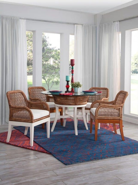 Boone Dining Table with 48 or 60 Inch Round Glass Top by Braxton Culler Model 1017-075