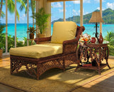 Majestic Rattan Chaise Lounge and End Table 2Pc Set MCL-MET in Brownwash Stain by Wicker Fair
