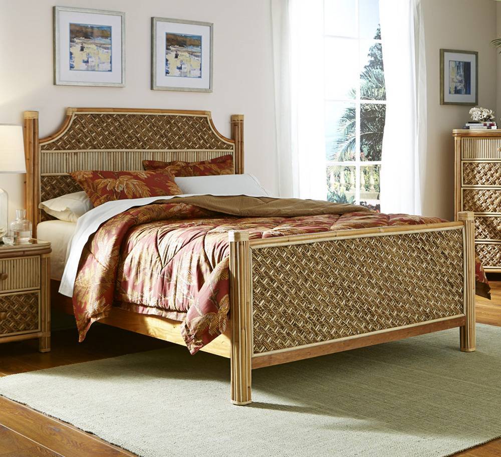 Mandalay Rattan Complete Queen Bed Model MDQHFB By Spice Island Wicker