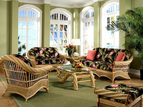 Maui Twist Rattan Arm Chair Model MTAC from Spice Islands Wicker with Cushions Made in the USA