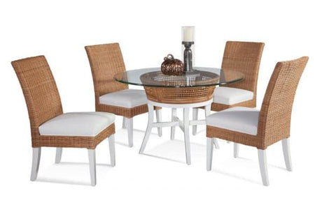 Boone Dining Table with 48 or 60 Inch Round Glass Top by Braxton Culler Model 1017-075