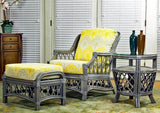 Nadine Coastal 2 Pc Chair and Ottoman Set in Willow Finish Model 6200-2PC-SET-WL from South Sea Rattan