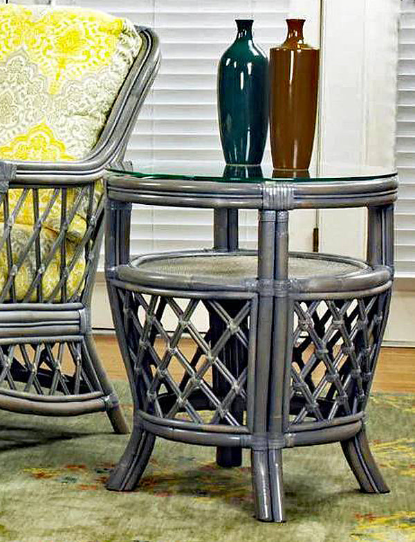 Nadine Willow Finish End Table Model 6243 from South Sea Rattan