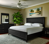 Naples Black Wicker and Rattan 4 Pc Bedroom Set Model 807-021-5Pc-Set-BLACK by Braxton Culler
