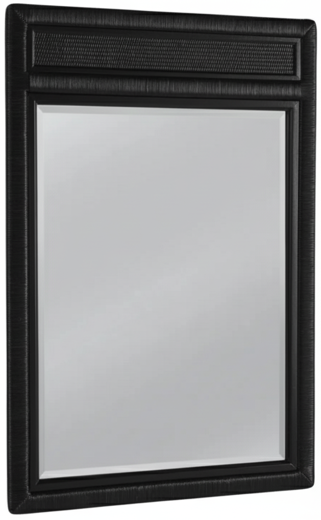 Naples Black Wicker and Rattan Vertical Mirror Model 807-049-BLACK by Braxton Culler
