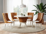 Paradisio Rattan and Wood Dining Side Chairs from Capris Furniture Model SC744