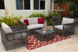 Outdoor Graphite 4 Pc Living Set with Cushions by Panama Jack Model PJO-1601-GRY-4SE-GL