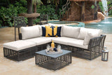Outdoor Graphite 6 Pc Sectional with Cushions by Panama Jack Model PJO-1601-GRY-6SEC-GL