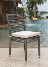 Outdoor Graphite Stackable Side Chair with Cushion by Panama Jack Model PJO-1601-GRY-SC-CUSH