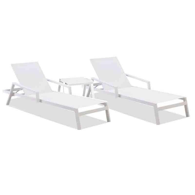Panama Jack Mykonos 3 Pc Outdoor Chaise Lounge Set Seating Set PJO-2401-WHT-3CL