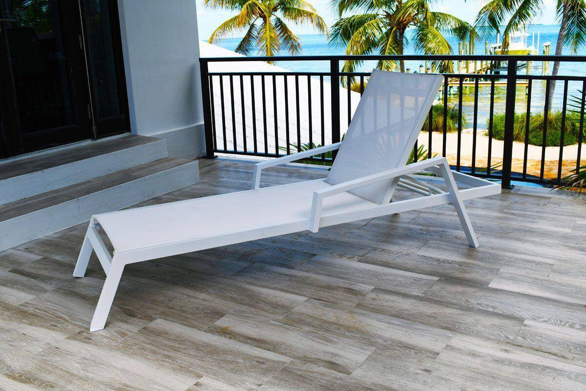Panama Jack Mykonos Outdoor Sling Chaise Lounge PJO-2401-WHT-CL