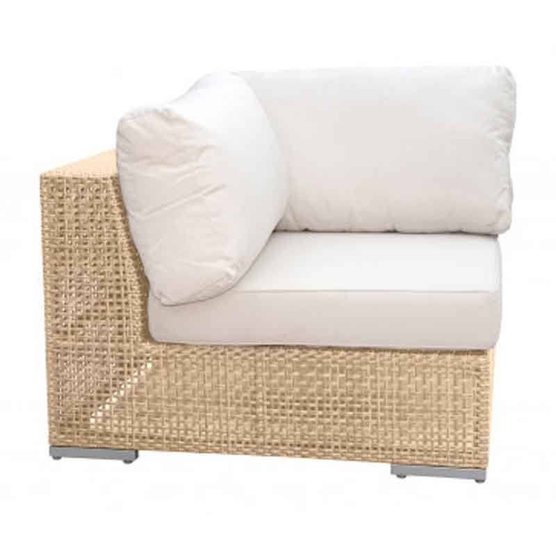 Austin Corner Chair w/off-white cushion by Panama Jack Model PJO-3801-NAT-C