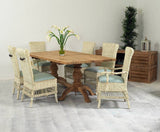 Provence Rustic Whitewash Rattan Dining Side Chair PV-21 Designer Wicker Tribor