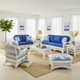 Regatta 5 Pc Coastal White Rattan Living Room Set Model R-W-SUNRM from Spice Island Wicker