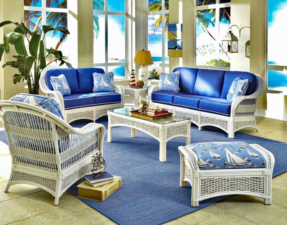 Regatta Coastal White Rattan Sofa Model R3S from Spice Island Wicker