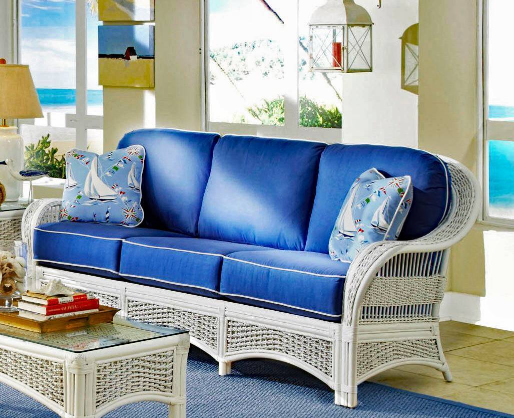 Regatta Coastal White Rattan Sofa Model R3S from Spice Island Wicker