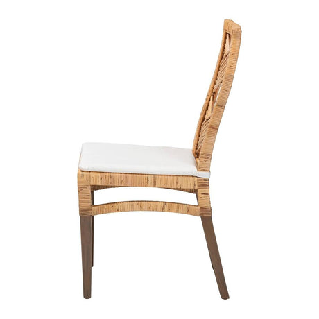 Poltak Modern Wicker Fair Natural Brown Rattan Dining Chair