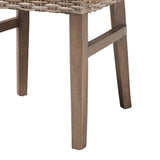 Enver Modern Wicker Fair Grey Rattan and Brown Wood Dining Chair