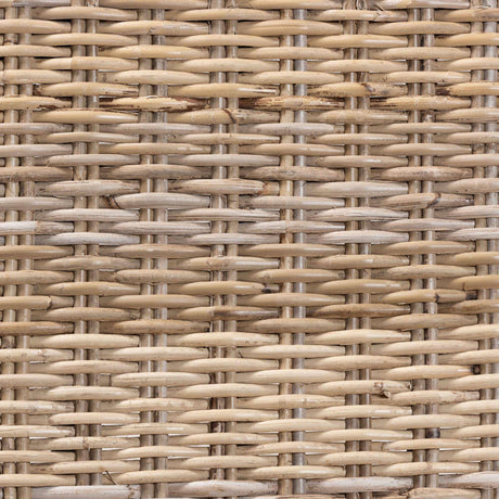 Enver Modern Wicker Fair Grey Rattan and Brown Wood Dining Chair