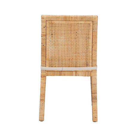 Sofia Modern and Contemporary Natural Finished Wood and Rattan Dining Chair