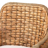 Kyle Modern Wicker Fair Natural Brown Woven Rattan Dining Arm Chair with Cushion