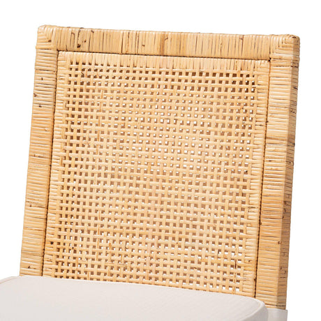 Sofia Modern and Contemporary Natural Finished Wood and Rattan Dining Chair