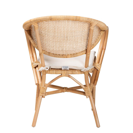 Varick Modern Wicker Fair Natural Brown Finished Rattan Dining Chair