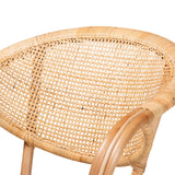Varick Modern Wicker Fair Natural Brown Finished Rattan Dining Chair