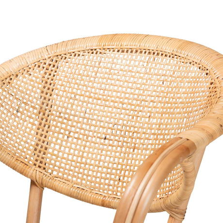 Varick Modern Wicker Fair Natural Brown Finished Rattan Dining Chair