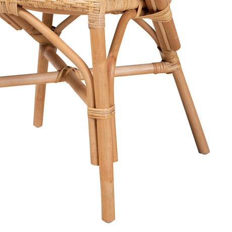 Varick Modern Wicker Fair Natural Brown Finished Rattan Dining Chair