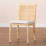 Sofia Modern and Contemporary Natural Finished Wood and Rattan Dining Chair
