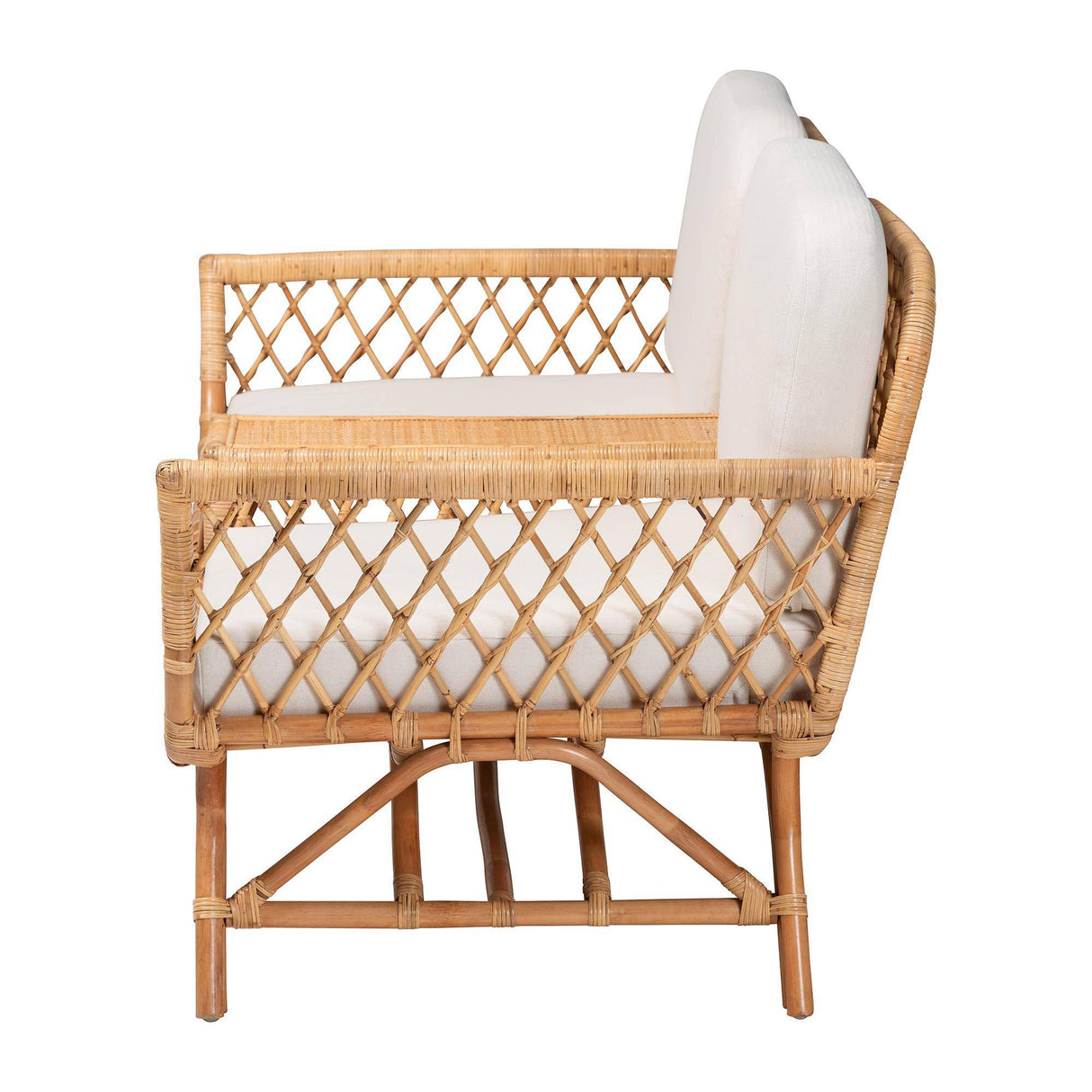 Saipan Wicker Fair Rattan Double Seat Settee with Built In Table