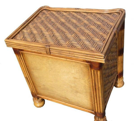 Royal Palm Wicker Rattan 2-Drw Nightstand w/ Glass Top RPNS By Spice Island Wicker