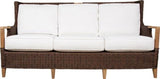 Bahama Outdoor or Indoor Wicker and Teakwood Loveseat FS9835 by Beachcraft Furniture