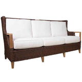 Bahama Outdoor or Indoor Wicker and Teakwood Sofa S9835 by Beachcraft Furniture