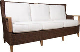 Bahama Outdoor or Indoor Wicker and Teakwood 4 Pc Seating Set 9835 by Beachcraft Furniture