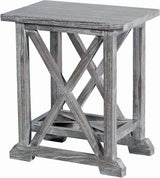 Sand Creek Vintage Smoke Finish End Table Model ET766 By Capris Furniture