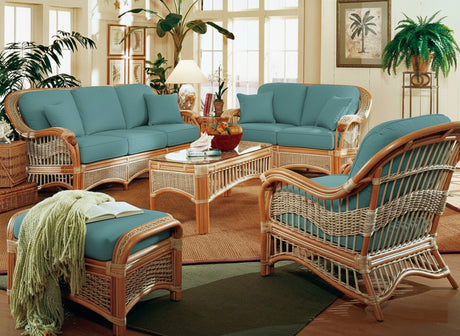 Seascape Rattan 6 Pc Living Room Set of Tropical Furniture