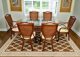 Serengeti Rattan 8 Pc Oval Dining Set with 2 Arm and 4 Side Chairs by Alexander and Sheriden