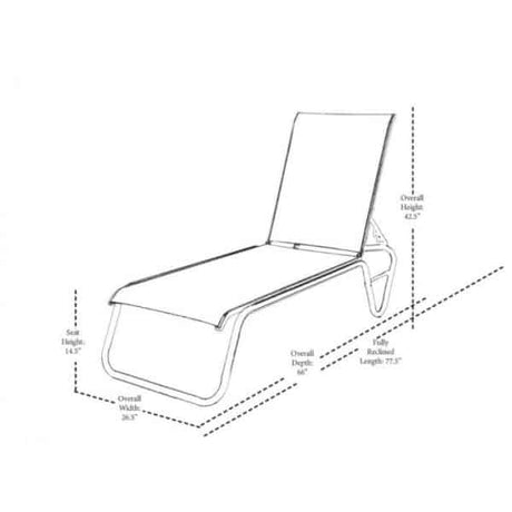 Gardenella Outdoor Sling Lay-flat 2 Pc Stacking Armless Chaises by Telescope Casual Model SET02001-1