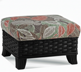 Somerset Black Rattan Ottoman Model 953-009-BLK by Braxton Culler