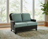 Somerset Black Rattan Loveseat Model 953-019-BLK by Braxton Culler