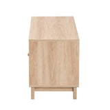 St Thomas Media Entertainment TV Cabinet w/ Natural Woven Wicker