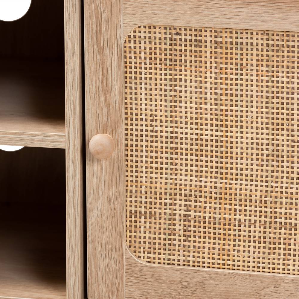 St Thomas Media Entertainment TV Cabinet w/ Natural Woven Wicker