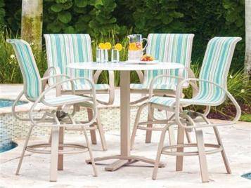 Primera Outdoor Sling Balcony Height Swivel Arm Chair by Telescope Casual Model 515-9080